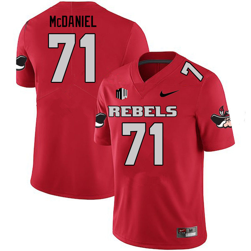 Men #71 Daviyon McDaniel UNLV Rebels College Football Jerseys Sale-Scarlet - Click Image to Close